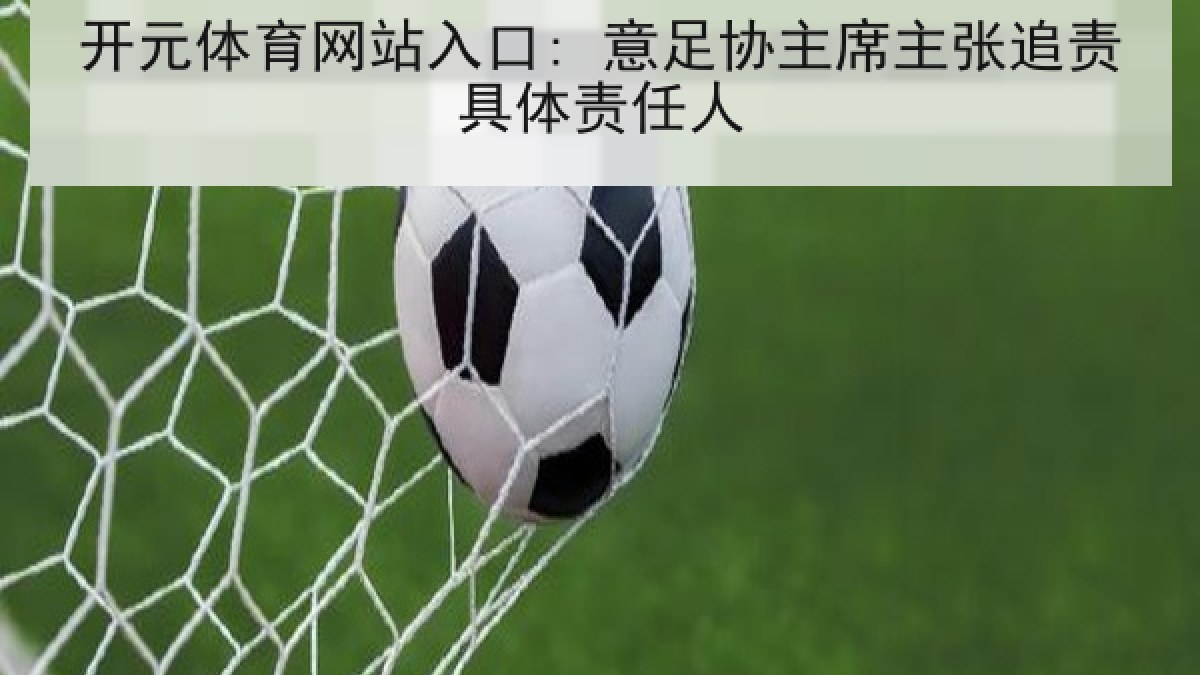 开元体育网站入口: 意足协主席主张追责具体责任人